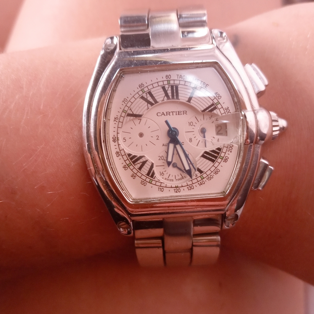 Authentic Cartier Roadster Chronograph watch unise
